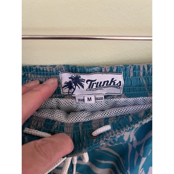 Surf & Swim Co Men's Trunks Swim Trunks with Lining Turquoise/Gray Size Medium - Picture 4 of 6